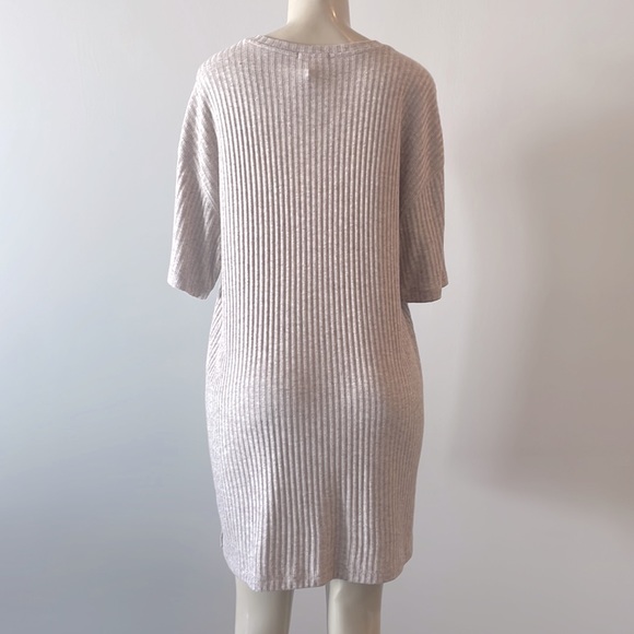 Z Supply Denny Rib Dress Heather Latte Tan Small - Picture 6 of 6